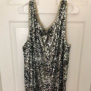 Stunning New Sequin and silk JCrew Dress. Size 14.